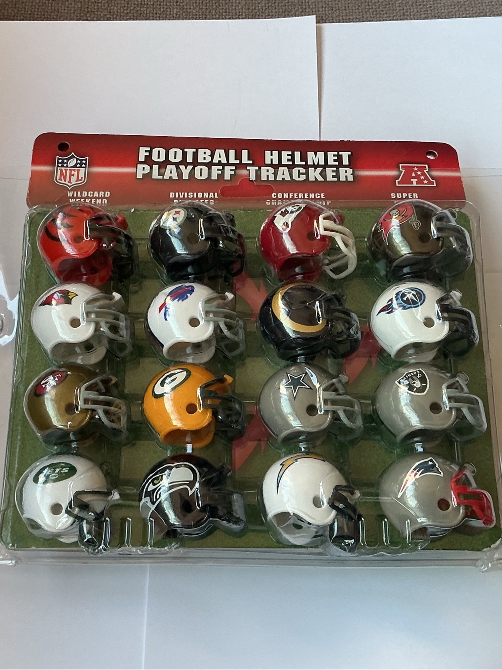 NFL Football Helmet Playoff Tracker.